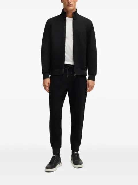 BOSS zip-up sweatshirt in mercerized stretch-cotton piqué