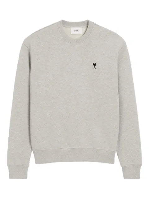 AMI Paris grey cotton sweatshirt with Ami de Coeur