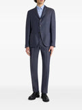 ETRO chevron single-breasted linen jacket