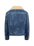 DSQUARED2 frosted shearling-collar denim jacket