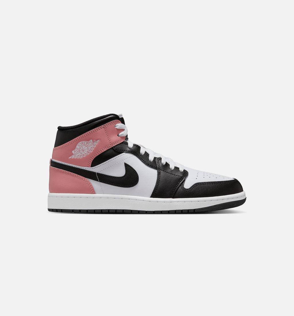 Air Jordan 1 Mid Men's Lifestyle Shoes - White Rust Pink Black
