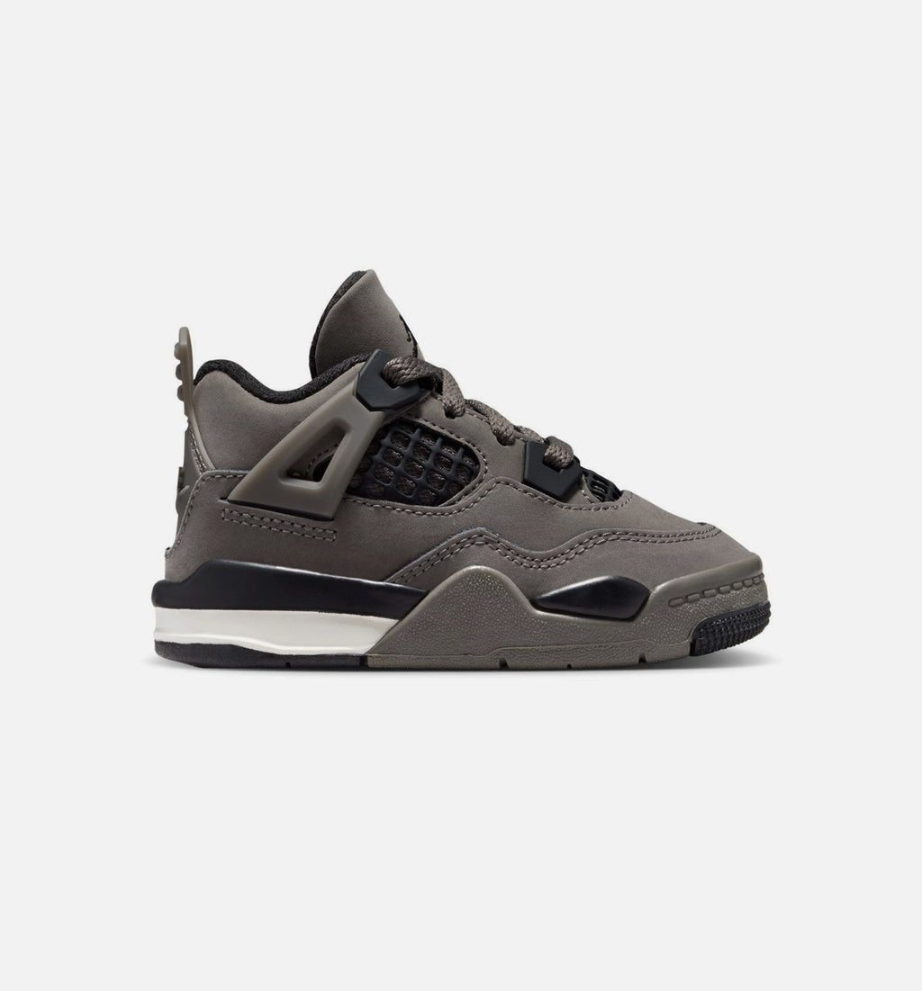 Air Jordan 4 Retro Cave Stone and Black Infant Sneakers - Cave Stone/Black/Moon Particle