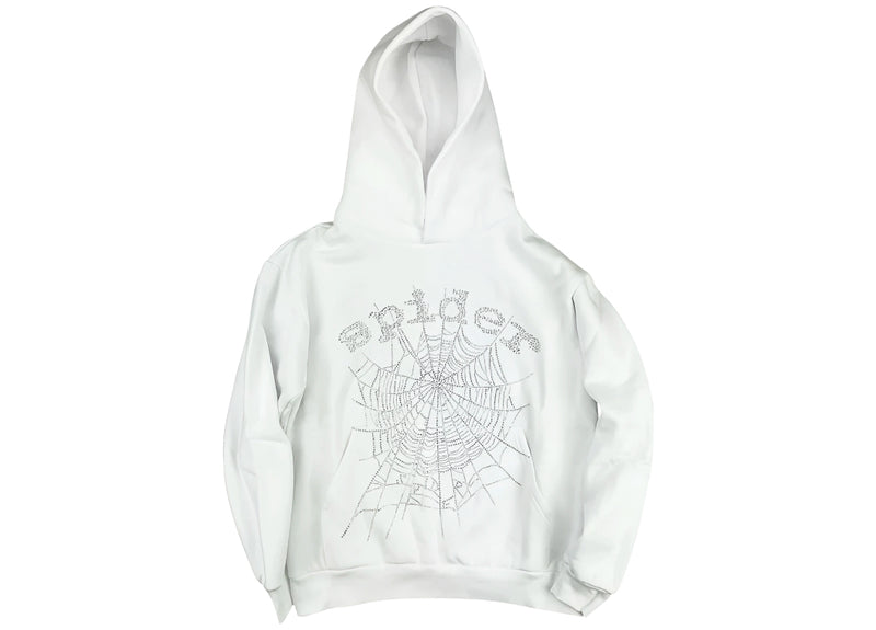Sp5der Rhinestone Logo Hoodie