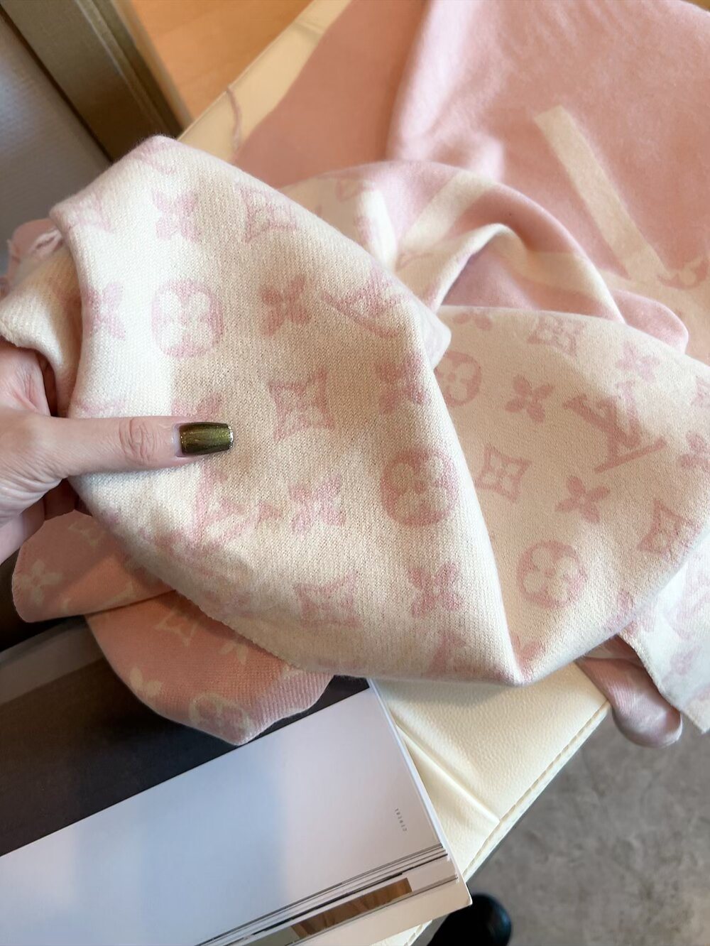 Louis Vuitton Infinity Dots Fringe Shawl